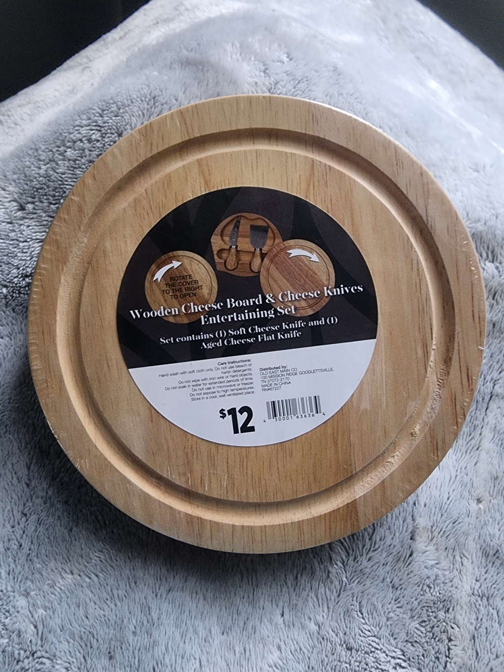 Wooden Cheese Board & Knife Set - Natural Wood